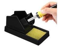 HIAKDOFT Supporto per Saldatore in Metallo Resistente con Base Stabile e Spugna Integrata per Pulizia Punta Porta Penna Singolo per Legno e Saldatura Facilita la Dissipazione del Calore