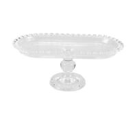 HIAKDOFT Vassoio Frutta in Vetro Ecologico Trasparente Piatto per Dessert e Snack Base Alta Decorativa Feste e Ristoranti Design Semplice e