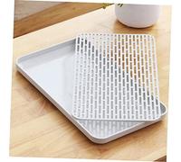 HIAKDOFT Vassoio Scolabiberon Antiscivolo per Bottiglie e Bicchieri Scolapiatti con Drenaggio Automatico per Cucina Materiale Resistente e
