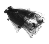 HIAKDOFT Velo da Sposa Nero in Tulle Leggero Copricapo Farfalla Accessorio per Costume da Sposa Vampiro e Addio al Nubilato Velo da Halloween Stile Gotico per Feste Tematiche