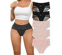 Hialegion Intimo Donna Slip con Pizzo Traspirante e Senza Cuciture Modello Full-Brief Confortevole Confezione da 5 Pezzi Taglia L