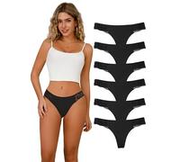 Hialegion Intimo Donna Tanga Cotone Mutande Donna Perizoma Sexy G-String Thong Femmina Confortevole Senza Cuciture 6 Pezzi L