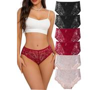 Hialegion Mutandine Donna in Pizzo Patchwork Senza Cuciture Sexy per Donna Cheeky Confortevole Slip Pizzo XL