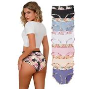 Hialegion Mutandine Donna Morbido Taglie Forti Elegant Rose Intimo Donna Vita Alta Mutandine da Senza Cuciture Traspirante Pacco da 6 2XL