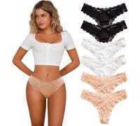 Hialegion Pizzo Tanga Donna Senza Vergogna Bikini Intimo Multicolore 6 Pezzi S-XL