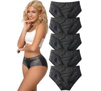 Hialegion Scivola Donna con Il Nodo Multipack Invisibile Donna Mutanze con Pizzo Mutanze Tessura Gelato per Nero Multipack L