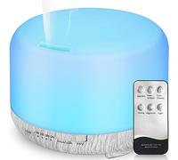 Hianjoo Diffusore di Oli Essenziali, 450 ml, umidificatore per aromaterapia ad ultrasuoni con Aroma Elettrico, Luce LED Romantica, 7 Colori, Regali di Scelta per Natale e Capodanno (Bianco)