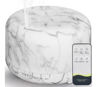 Hianjoo Diffusore di Oli Essenziali 450ml, Umidificatore Ultrasuoni per Aromaterapia Con 7 LED Colori per SPA, Yoga, Camera da Letto (Colore Marmo)