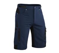 Hiauspor Pantaloni Corti da Mountain Bike da Uomo Pantaloni da Ciclismo MTB Pantaloni da Ciclismo Leggeri ad Asciugatura Rapida con Tasche con Cerniera Escursionismo all'aperto (Marina Oscura, XL)