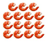 Hiawbon 15 gamberetti artificiali in plastica realistica, gamberetti sbucciati, gamberetti finti, modello per casa, cucina, mercato, esposizione di feste, oggetti di scena per foto