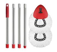 Hibaby Spin Mop Head, base, manico di ricambio per mocio O-Ceda EasyWring in microfibra, 2 ricariche in microfibra, 1 copertura triangolare per mocio e manico per mocio da 76,2 a 147,3 cm