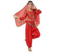 Hibasing Donne Danza del Ventre Outfits Set Bollywood Indiano Arabo Carnevale Danza Performance Paillettes Costume