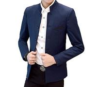 Hibasing Giacca da Uomo Formale da Uomo in Stile Cinese con Collo alla Coreana