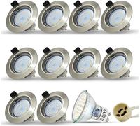 HiBay 10x Faretti LED da Incasso per Cartongesso GU10 220V 5W Bianco Caldo 3000K Faretti LED Soffitto Incasso per Interni Acciaio Inossidabile Rotonda con Lampadine e Portalampada GU10