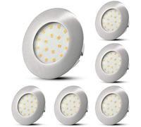HiBay 6x Faretti LED da Incasso per Cartongesso Ultra Flat 5W Bianco Neutro 500LM Foro 60mm-68mm Faretti Led Soffitto Round Nickel Non Dimmable