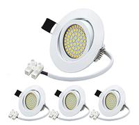 HiBay Faretti LED da Incasso per Cartongesso Orientabile 40° 3,5W Luce Calda 3000k Foro 70-80mm Ultra Slim 27mm Faretti Led Soffitto Rotondo Biano 220V per Interno Cucina Set di 4