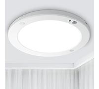 HiBay Plafoniera con sensore di movimento, 18 W, 3 CCT, lampada da soffitto piatta, 18 mm, moderna, con sensore di movimento, interno bianco caldo, bianco neutro, bianco freddo, rotonda, per