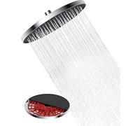 Hibbent Soffione Doccia a Pioggia Autopulente, Soffione Doccia Grande a Pioggia Fisso da 10 Pollici, Soffione Rotondo ad Alta Pressione con Meccanismo Autopulente, Cromo