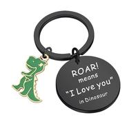 Hibetek Portachiavi dinosauro regalo T-Rex regalo ROAR significa che ti amo in dinosauro portachiavi regalo coppia regalo amante dei dinosauri, nero, taglia unica