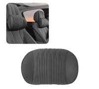 HIBEYO 1 cuscino universale per auto, in pelle NAPPA e memory foam, cuscino cervicale per auto, poggiatesta con cinghia di fissaggio rimovibile, accessorio per sedia da gioco, colore nero