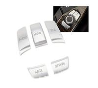 HIBEYO Adesivo per tasti multimediali per auto, adatto per BMW Serie 1, 2, 3, 4, 5, 7, Xer Multimedia Button Cover per telaio, adesivo iDrive Knob Trim, rivestimento interno a 5 tasti