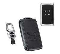 HIBEYO Custodia Intelligente per Chiave Auto, Adatta per Renault Koleos Kadjar Captur Zoe Scenic Espace Laguna Clio Megane Guscio Chiave 4 Tasti Nero