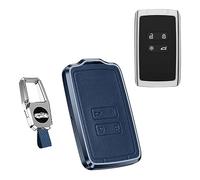 HIBEYO Custodia Intelligente per Chiave Auto, Adatta per Renault Koleos Kadjar Captur Zoe Scenic Espace Laguna Clio Megane Guscio Chiave 4 Tasti Blu