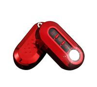 HIBEYO Custodia per chiave auto, adatta per Fiat 500 Bravo Panda Fiorino Doblo Punto, custodia per chiave a distanza, flip a 3 tasti, rosso