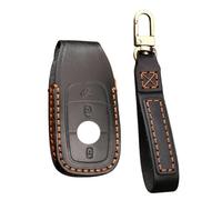 HIBEYO Custodia per Chiave Auto, Adatta per Mercedes Benz E S A Classe CLA GLE GLC GLK AMG, Portachiavi A Nero