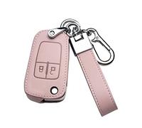 HIBEYO Custodia per Chiave Auto Adatta per Opel Cover in Pelle Bovina per Chevrolet Adam Astra Mokka Insignia Meriva Zafira Vauxhall Chiave a Scatto 2 Tasti Rosa