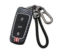 HIBEYO Custodia per chiave auto, adatta per VW Volkswagen CC Passat B6 B7 3C CC GTI Variant Magotan B5 Cady Golf Polo Sharan, cover rigida per chiavi, telecomando C rosso bianco