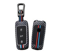 HIBEYO Custodia per chiave auto, adatta per VW Volkswagen CC Passat B6 B7 3C CC GTI Variant Magotan B5 Cady Golf Polo Sharan, cover rigida per chiavi, telecomando A rosso blu
