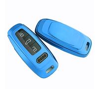 HIBEYO Custodia per Chiave Auto, Compatibile con Audi A8 Q8 A6 A6L A7, Custodia per Chiavi Auto Smartkey (Solo Keyless Go) 3 Tasti (TPU-Blu)
