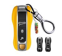 HIBEYO Set di 2 chiavi auto per Porsche 918 9YA 992 Cayenne Panamera Macan 911 Carrera Taycan ABS cover portachiavi giallo