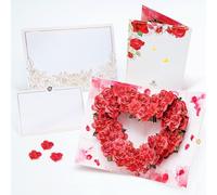 HIBINO Biglietto di rose pop-up 3D, con messaggio estraibile, design floreale fatto a mano, biglietto romantico per compleanno, matrimonio, anniversario e occasioni speciali, progettato in Giappone