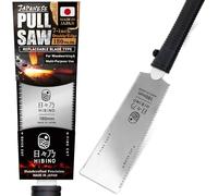 HIBINO Sega a trazione giapponese Ryoba, 180 mm, denti a taglio rapido e a taglio fine, lama compatta a doppio taglio per lavori di precisione del legno, falegnameria e progetti di dettaglio, lama