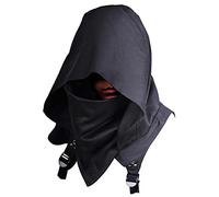 HIBIRETRO Cyberpunk Rogue Cowl Hood Scarf, Winter Unisex Neck Warmer Costume Hooded Cape Hat for Halloween Cosplay and Outdoor Daily Wear (Black)