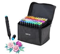 Hibisaws 80 Colori, Pennarelli Punta Grossa, Pennarelli Doppia Punta, Asciugatura Rapida in un Secondo, Marker Pennarelli da Disegno per Studenti, Fumettisti, Artisti