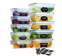 Hibisaws Contenitori Ermetici per Alimenti con Coperchio, Set 10 Pezzi 5 x 1 L + 5 x 520 ml, Senza BPA, per Meal Prep, Freezer, Microonde, Lavastoviglie, Impilabili