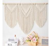 Hibisaws Macrame da parete in macramè, decorazione bohémien, decorazione per la casa, camera da letto, 110cmx 82 cm,arazzo da parete(set B)
