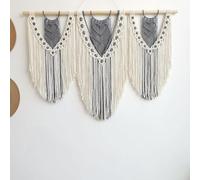 Hibisaws Macrame da parete in macramè, decorazione bohémien, decorazione per la casa, camera da letto, 110cmx 82 cm,arazzo da parete(set G)