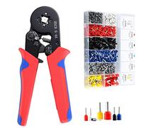 Hibisaws Pinza Crimpatrice Kit Crimpatrice per Auto e Installazioni Elettriche con 1250 Capicorda Elettrici - Pinza Crimpatrice Capicorda e Pinza Crimpatrice Puntalini Gamma 0.25-10mm² - HSC8 6-4