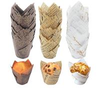 Hibisaws Tulip 150 Pcs Pirottini Muffin,Pirottini per Muffin Carta,Stampi per Muffin,Pirottini Natalizi,Moulds for Cupcakes Party Wedding Birthday Party,Natale (150A)