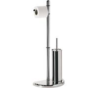 Hibiscus Colonna bagno porta rotolo + scopino bagno, Cromato, Set per wc in meta