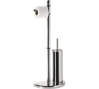 Hibiscus Colonna bagno porta rotolo scopino bagno Cromato Set per wc in metallo
