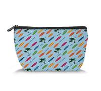 Hibiscus Flowersby, trousse per trucchi da donna, con fiori di ibisco, acquerello, grande capacità, trousse da viaggio per articoli da toeletta e accessori, colore rosso e verde, Blu_16, Taglia unica,