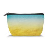 Hibiscus Flowersby, trousse per trucchi da donna, con fiori di ibisco, acquerello, grande capacità, trousse da viaggio per articoli da toeletta e accessori, colore rosso e verde, Blu Giallo_8, Taglia