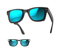 HiBloks - Clip polarizzata per Ray-Ban Meta Wayfarer RW4006/4012 Standard | Clip per occhiali smart Rayban Meta Gen 2, colore nero opaco, con clip che cambia colore (blu)