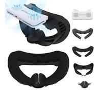 HiBloks - Copertura per il viso con ventola di raffreddamento per Meta Quest 3 accessori, 2 federe per cuscino per il viso compatibili con Oculus Quest 3, interfaccia facciale di ricambio per
