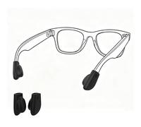 HiBloks Grip per Orecchiali per Ray-Ban Meta Wayfarer/Skyler/Headliner Gen2, Accessorio Antiscivolo in Silicone, Cuscinetti Auricolari per Occhiali da Sole Meta Gen2 (1 Paio)